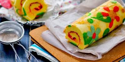 Japanese Roll Cake, Kue Gulung Warna-Warni