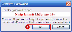 huong dan cai dat mat khau - password cho file Word