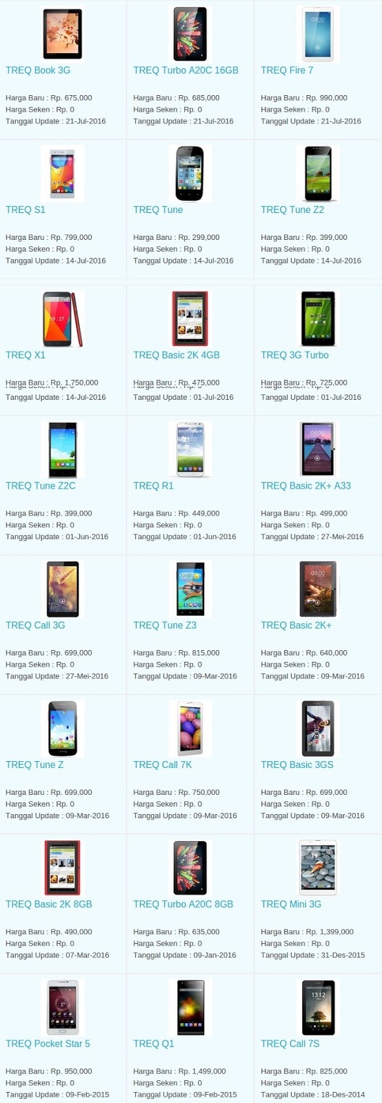 Harga Hp Terbaru Treq Agustus 2017