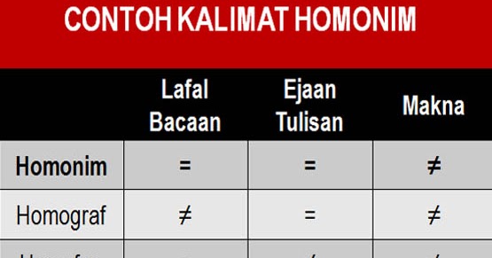 20 Contoh Kalimat Homonim : Kata dan Penjelasannya 