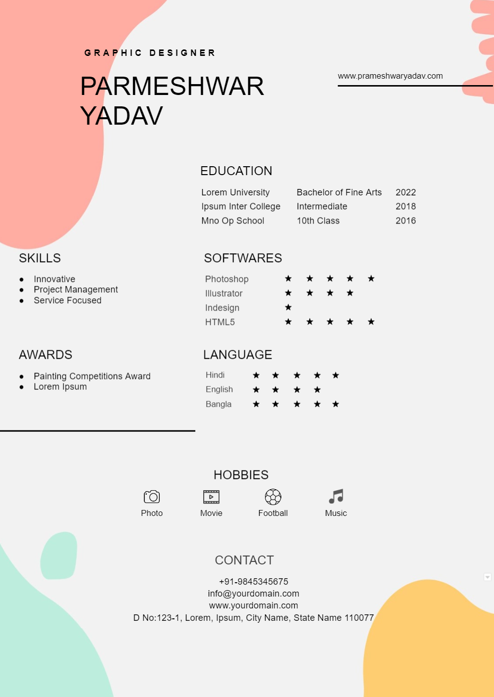 Google docs resume template for freshers