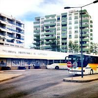 Bussterminalen i Quarteira, Algarve, Portugal