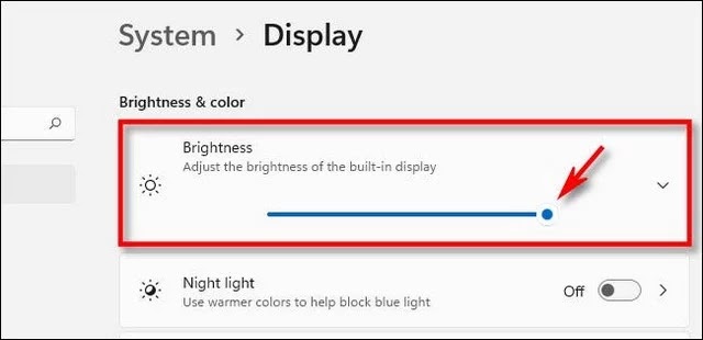 Change the Screen Brightness in Windows 11