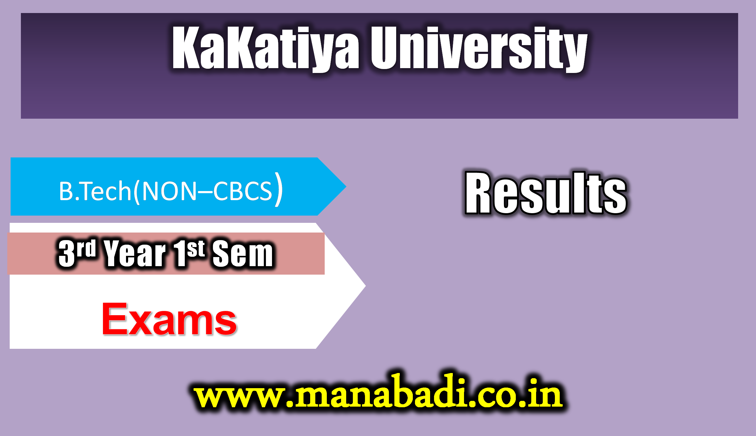Kakatiya University B.TECH (NON-CBCS) 3rd Year 1st Sem Exam July, 2023 Results