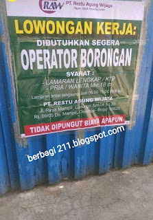 Lowongan kerja PT Restu Agung Wijaya