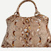 Braschi Exotic Italian Designer Handbag In Genuine Python Leather - New Mosaico Color