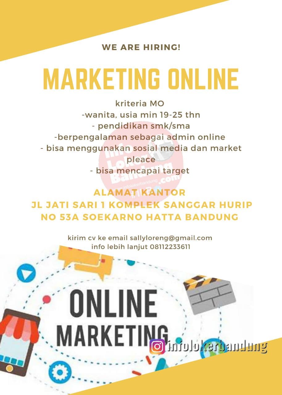 Lowongan Kerja Marketing Online Sally Loreng Bandung Juni 2021