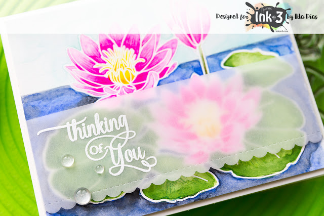 Thinking of You Card - Ink On 3's Waterlily Stamp Set by ilovedoingallthingscrafty