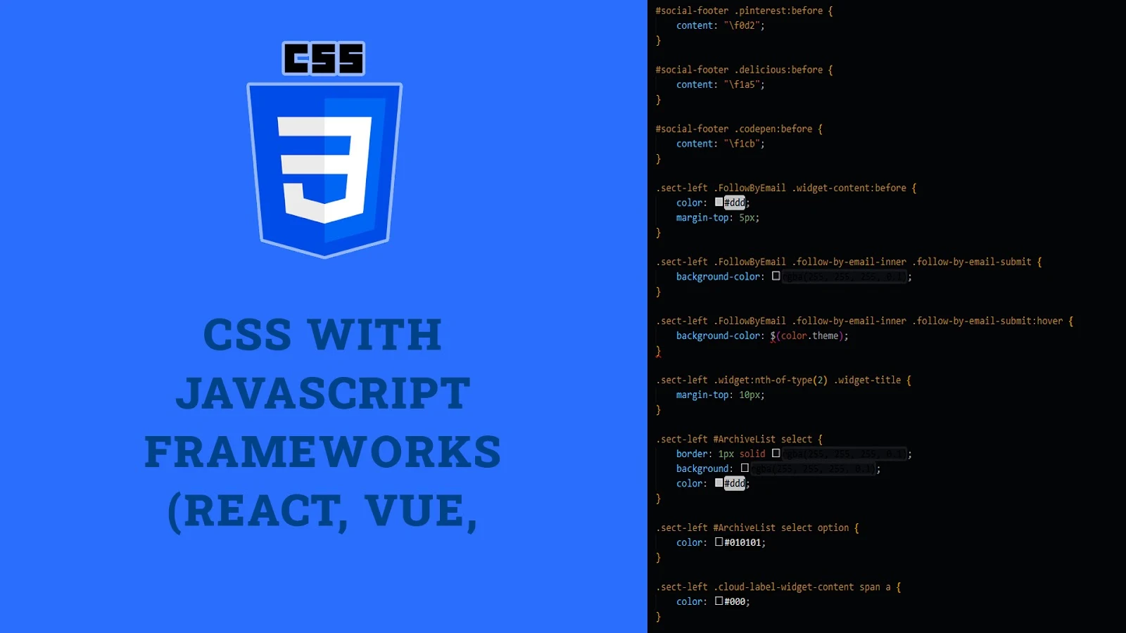 CSS with JavaScript Frameworks (React, Vue, Angular)