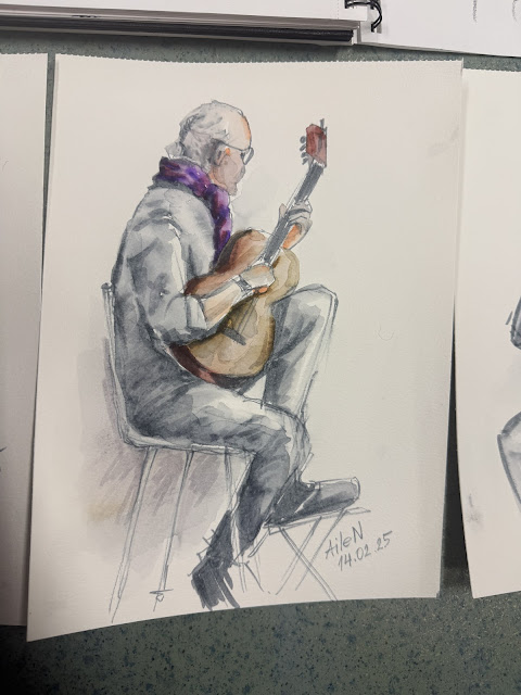 #drinkanddraw joo ja joonista #Haapsalu kunstiklubi kunstikool Silver Vahtra kitarrimuusika Aile Nõupuu