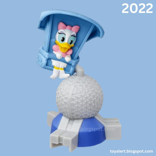 mcdonald's 50th anniversary disney toys Daisy Duck toy on Soaring Around the World ride toy 2022