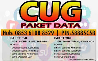 CUG Paket DATA Telkomsel 1.1GB dan 1.8GB Armaila Ponsel Bener Meriah