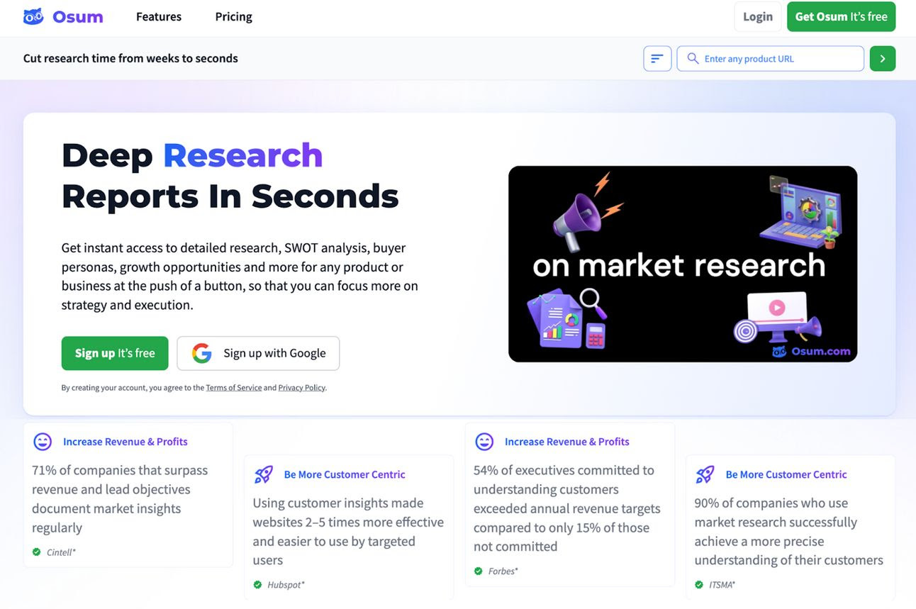 Osum AI: ️Supercharge Your Market Research