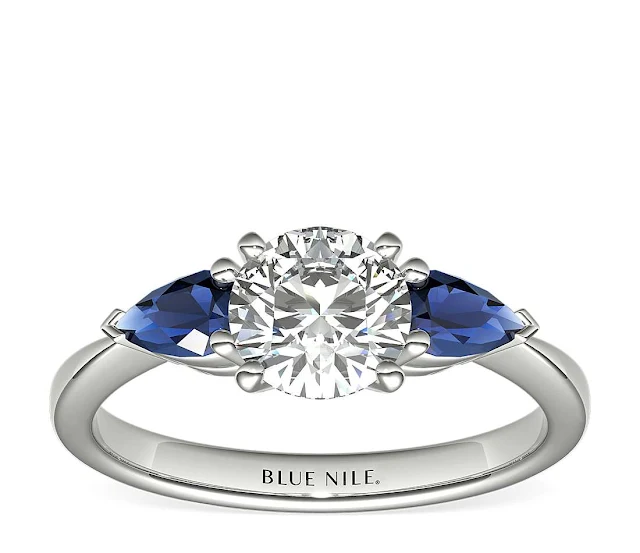 خاتم "Classic Pear Shaped Sapphire Engagement Ring"