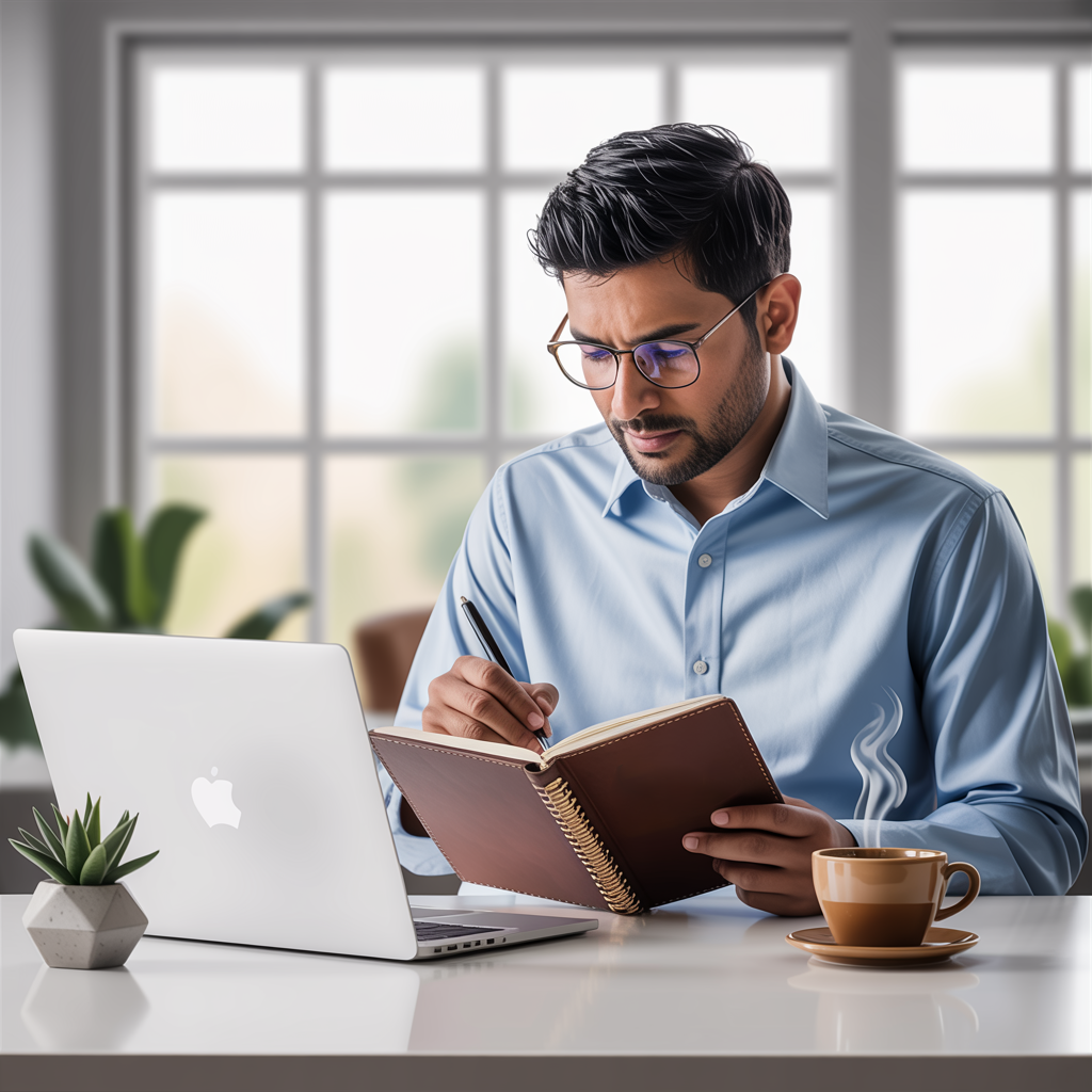 Professional Writer at Desk
