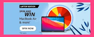 Amazon laptop edition spin and win quiz answers today