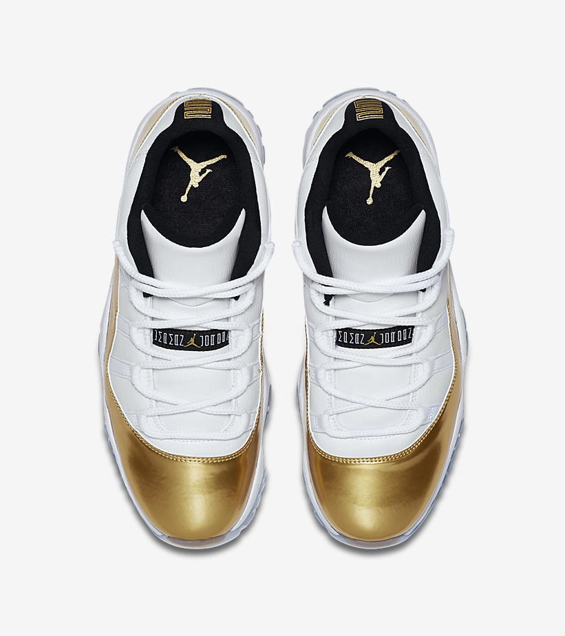 Air Jordan 11 Low White Gold Coin 528895-103 Closing Ceremony
