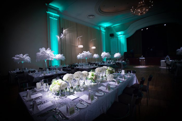 Ostrich Feather Centerpieces Chic Downtown Toronto Wedding