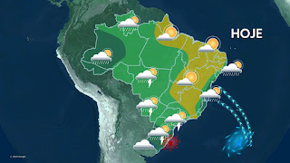 Previsão do tempo para todo Brasil