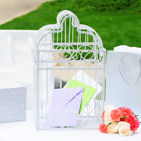 place their wedding well wishes with this splendid Birdcage Card Holder