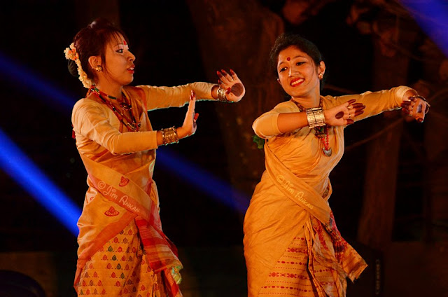 Bihu dancers at Rongali Bihu festival in Bangalore (photo - Jim Ankan Deka)