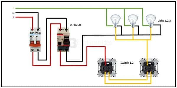 RCCB with Light wiring diagram