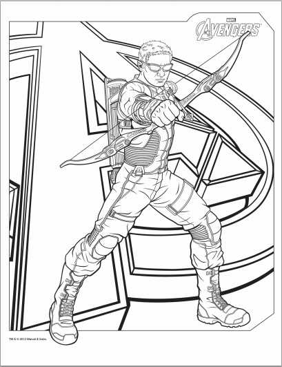 Avengers Hawkeye Coloring Page