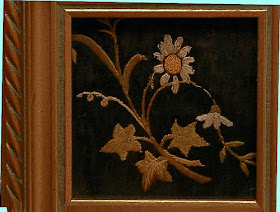 needlepoint flowers, framed