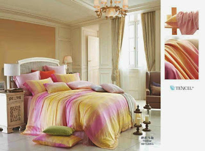 Sprei-Tencel-Motif-Pink-Kuning