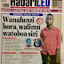 PATA HABARI MOTO MOTO MAGAZETI YA LEO JANUARY 31,2018