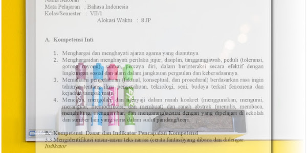 Rpp K13 Bahasa Indonesia Smp Kelas 7 Hasil Revisi 2017 Lengkap