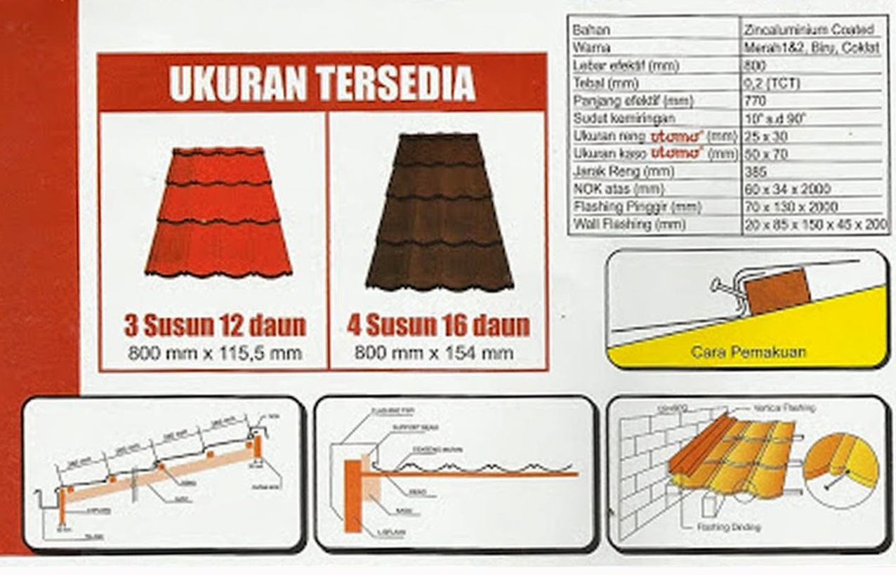  Brosur  Dan Harga Genteng  Metal  Utomo Roof Harga Genteng  