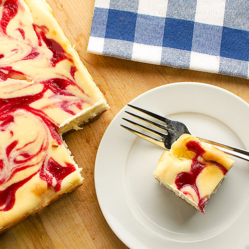 Cranberry Swirl Cheesecake Bars