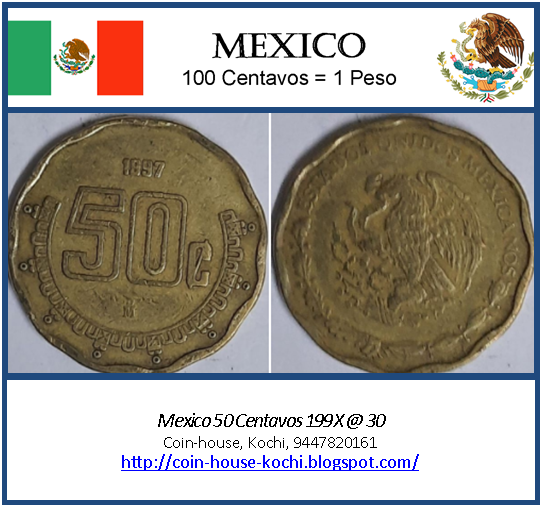 Mexico 50 Centavos 199X @ 30