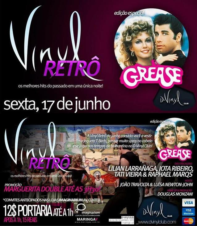 HOJE TEM VINYL RETRÔ - EDIÇÃO ESPECIAL GREASE