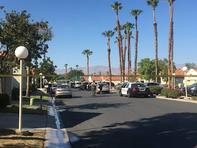 Calle Las Brisas in Palm Desert, where two people were shot dead on Wednesday, Sept. 11, 2019