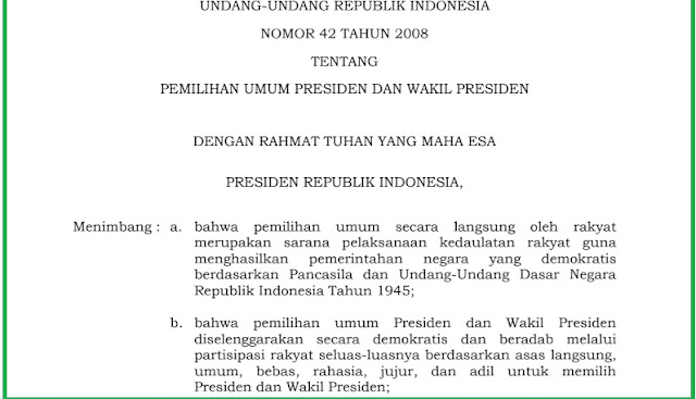 Undang-Undang Republik Indonesia Tentang Pilpres