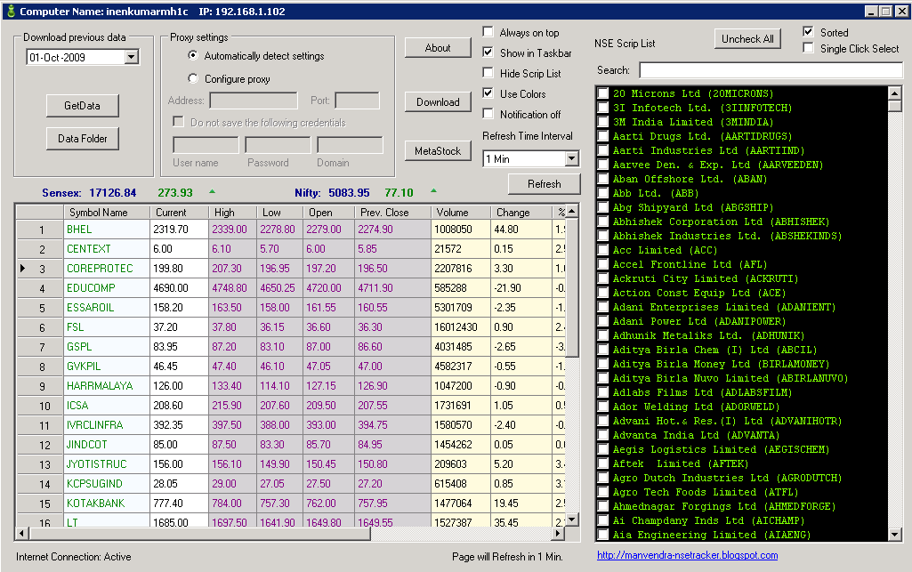 NSE Tracker