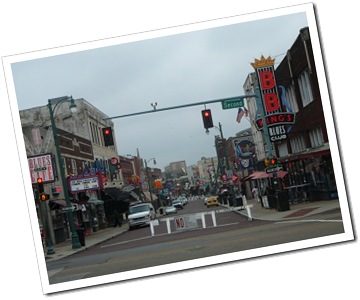 Looking down Beale St