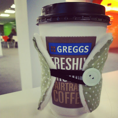 Greggs coffee cup cosie