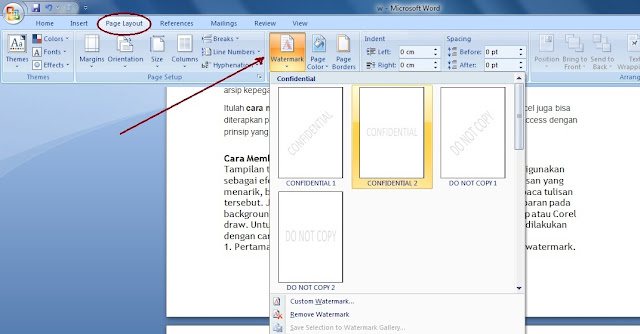 Cara Membuat Background Foto dan Watermark di Word