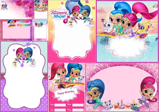 Shimmer and Shine Party Free Printable Invitations. 