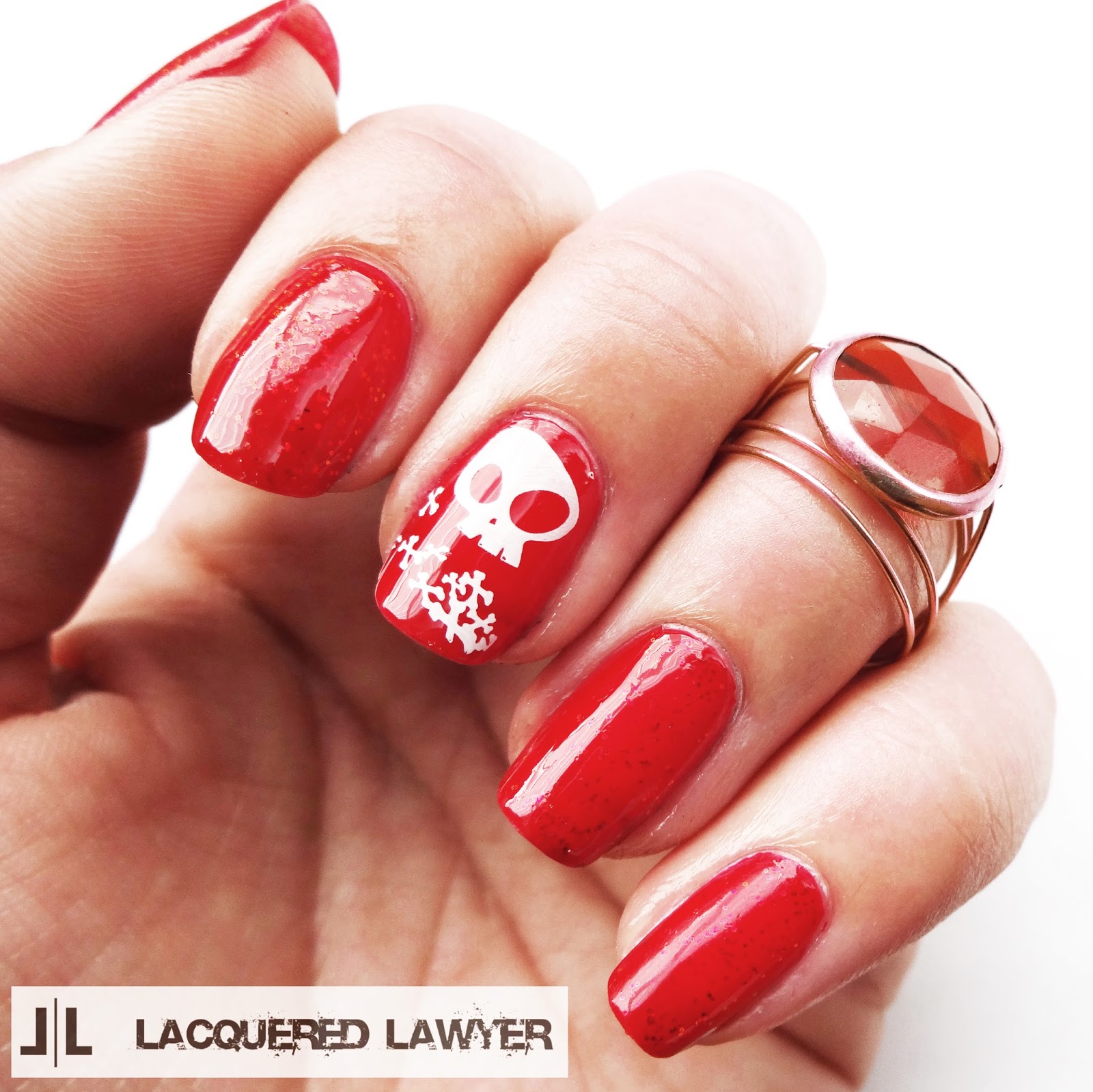 Red Skull Nail Art