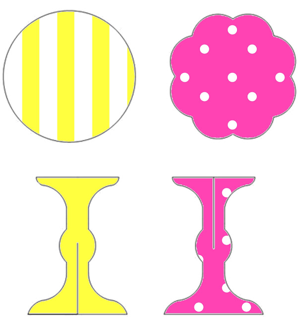 Pink and Yellow: Free Printable Mini Cupcake Stand. 