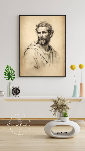 For friends from Spain and United States, St James Pencil Sketch, Painting, Best Gift For James Jim or Jamie, by Biju Varnachitra