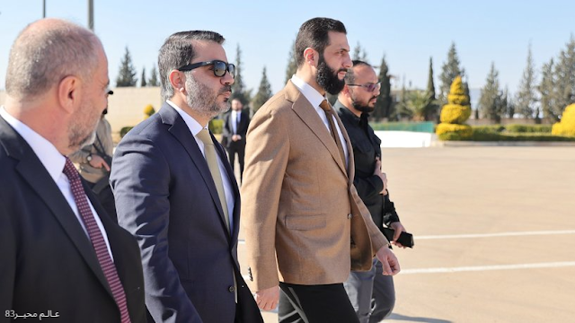 جوزيف عون أخر المهنئين للرئيس السوري أحمد الشرع بعد ١٠ أيام من  توليه الرئاسة في المرحلة الانتقالية
