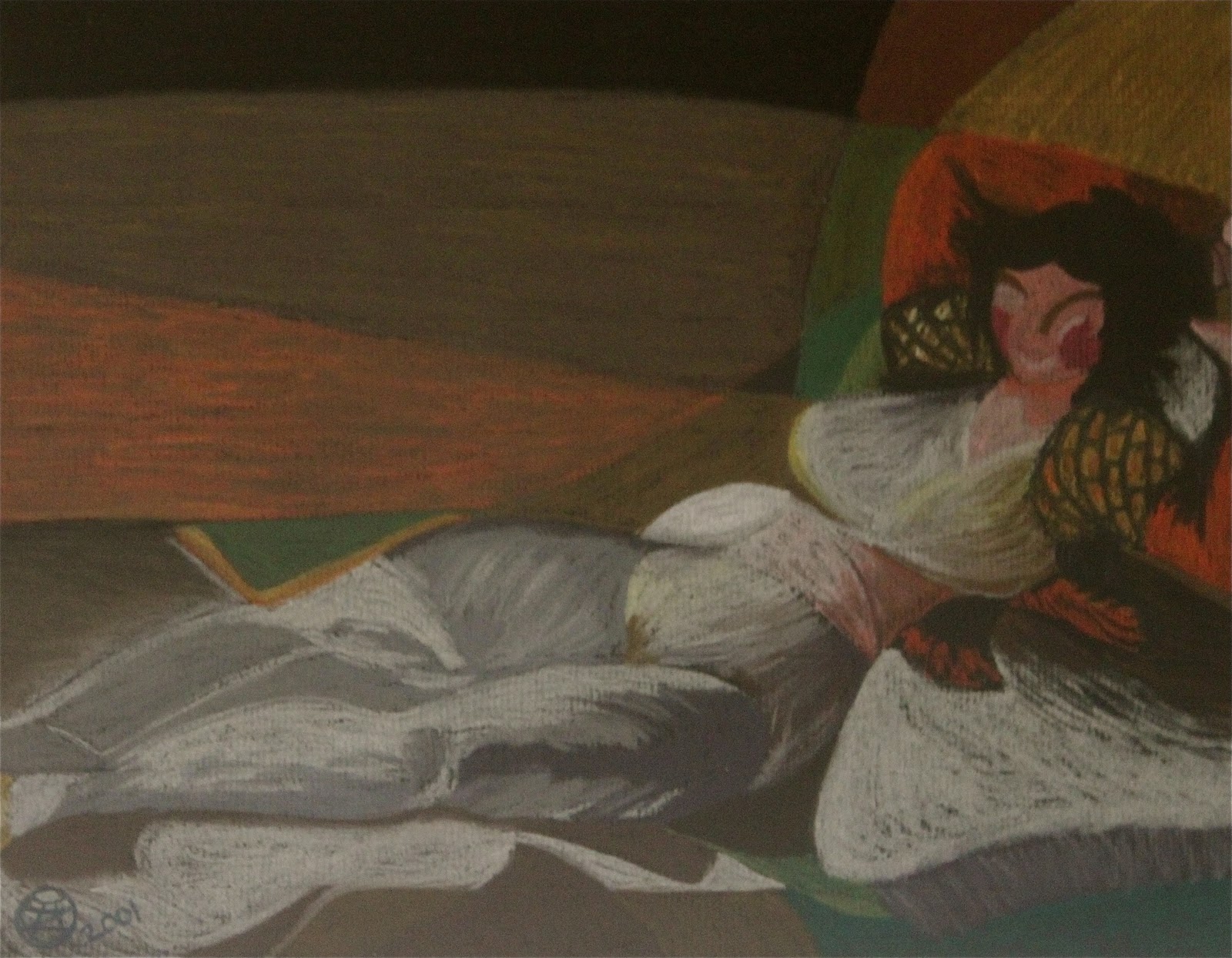 ... , by Goya (part of a unified diptych) 37 x 19. Pastel on paper