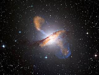 Image of Centaurus A illustrating the power of a supermassive black hole