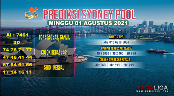 PREDIKSI SYDNEY  MINGGU 01 AGUSTUS 2021