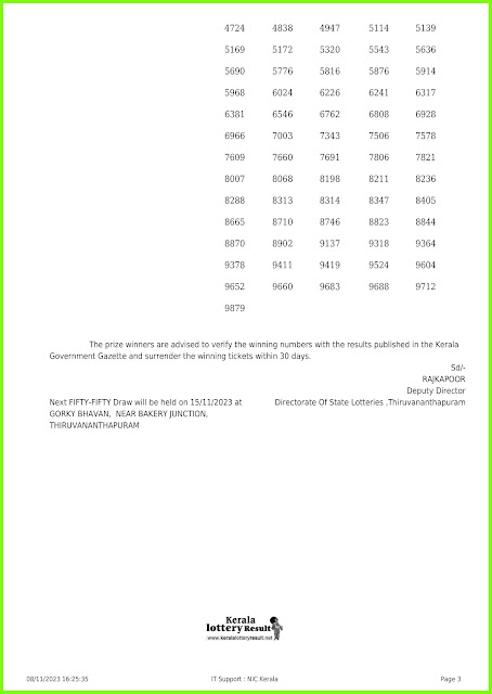 Off:> Kerala Lottery Result; 08.11.2023 Fifty Fifty Lottery Results Today "FF 72"